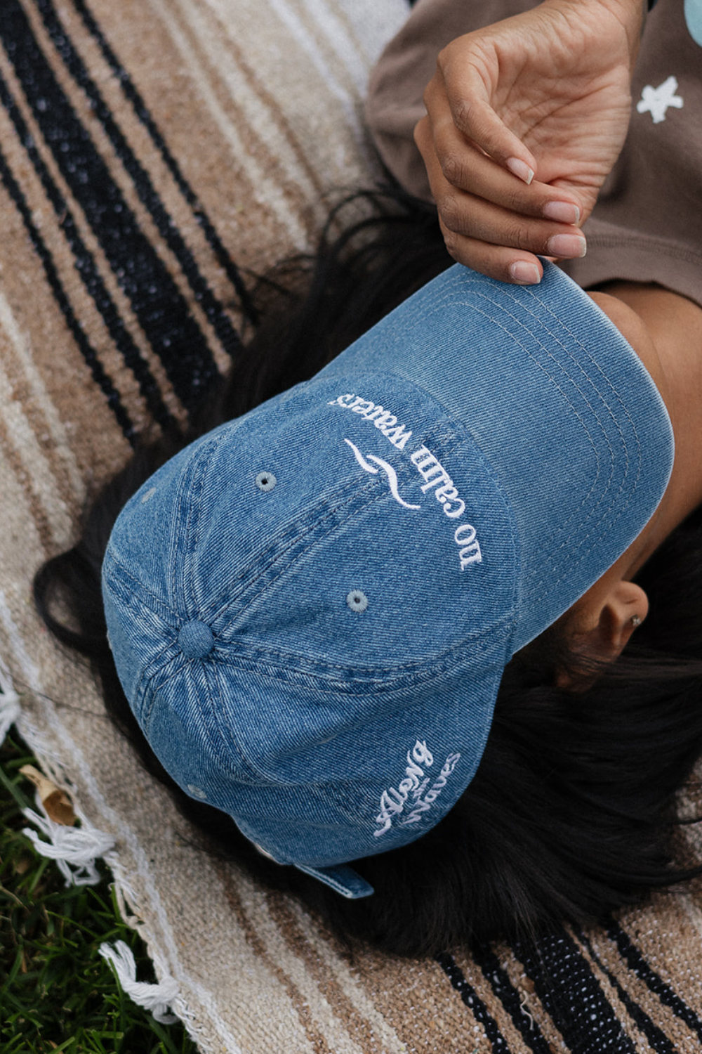No Calm Waters Denim Dad Hat 🌊🧢