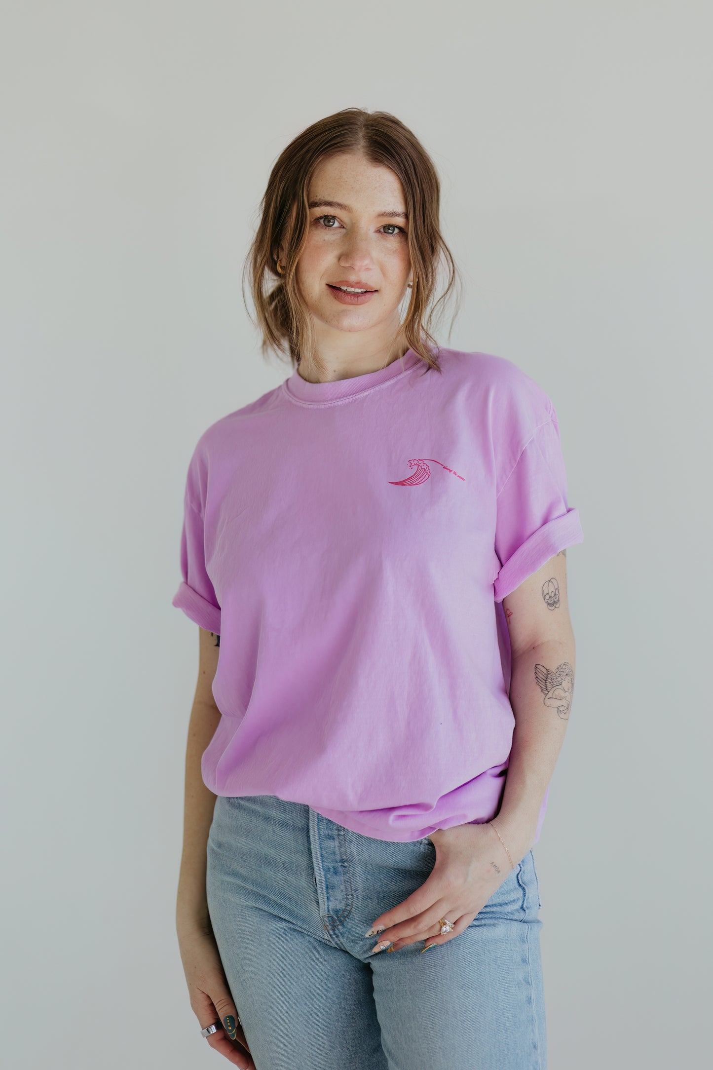 Along the Waves Heavyweight Tee - Cotton Candy