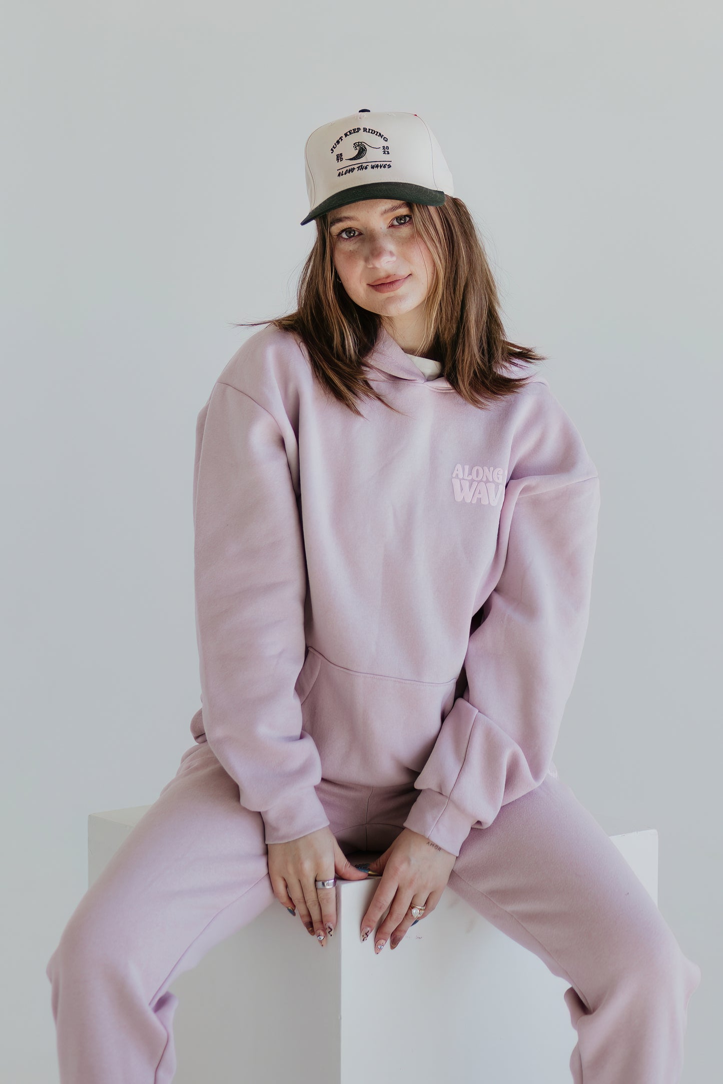 Tonal Minimalistic Blush Hoodie