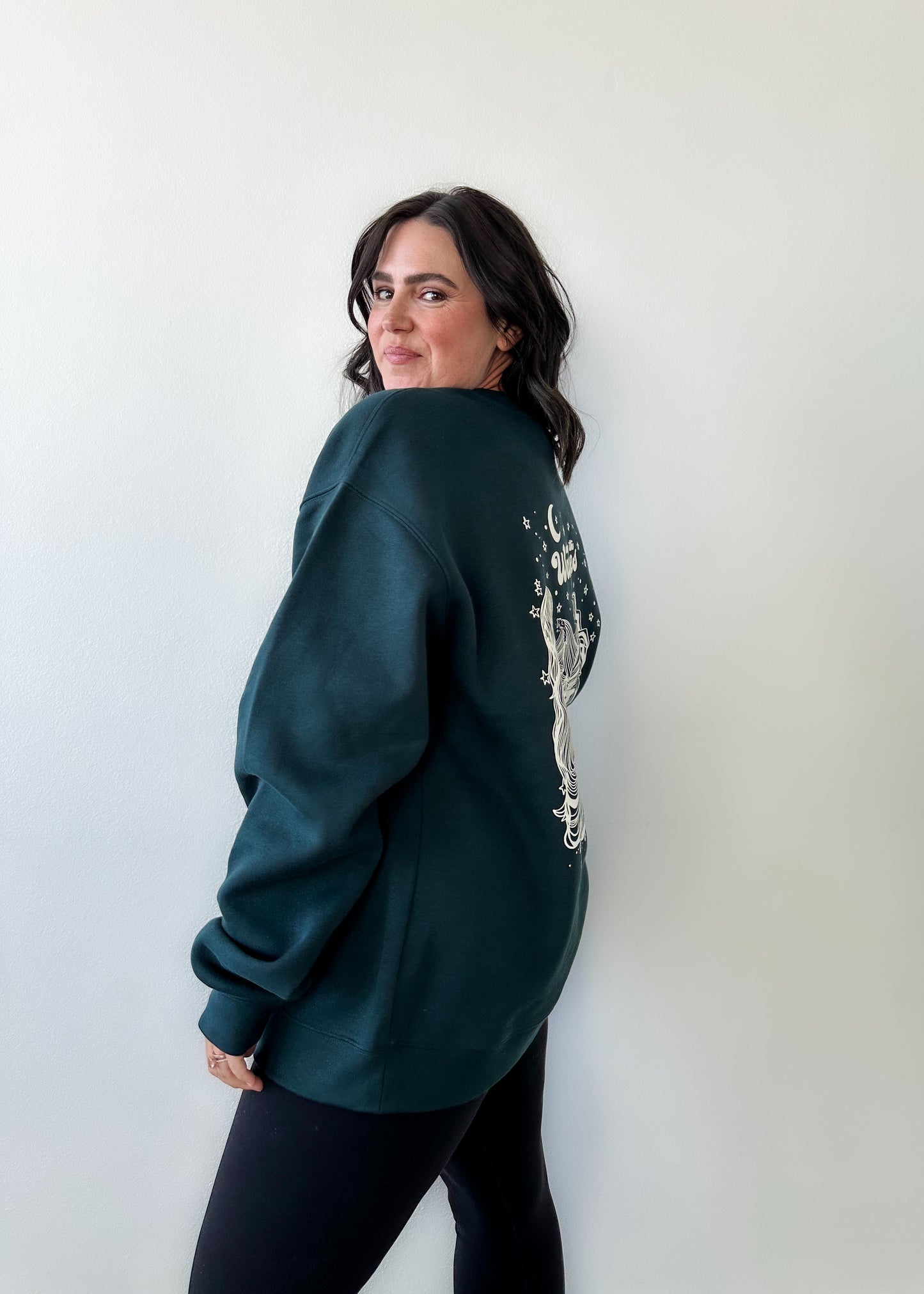 Along the Waves Lounge Crewneck - Evergreen