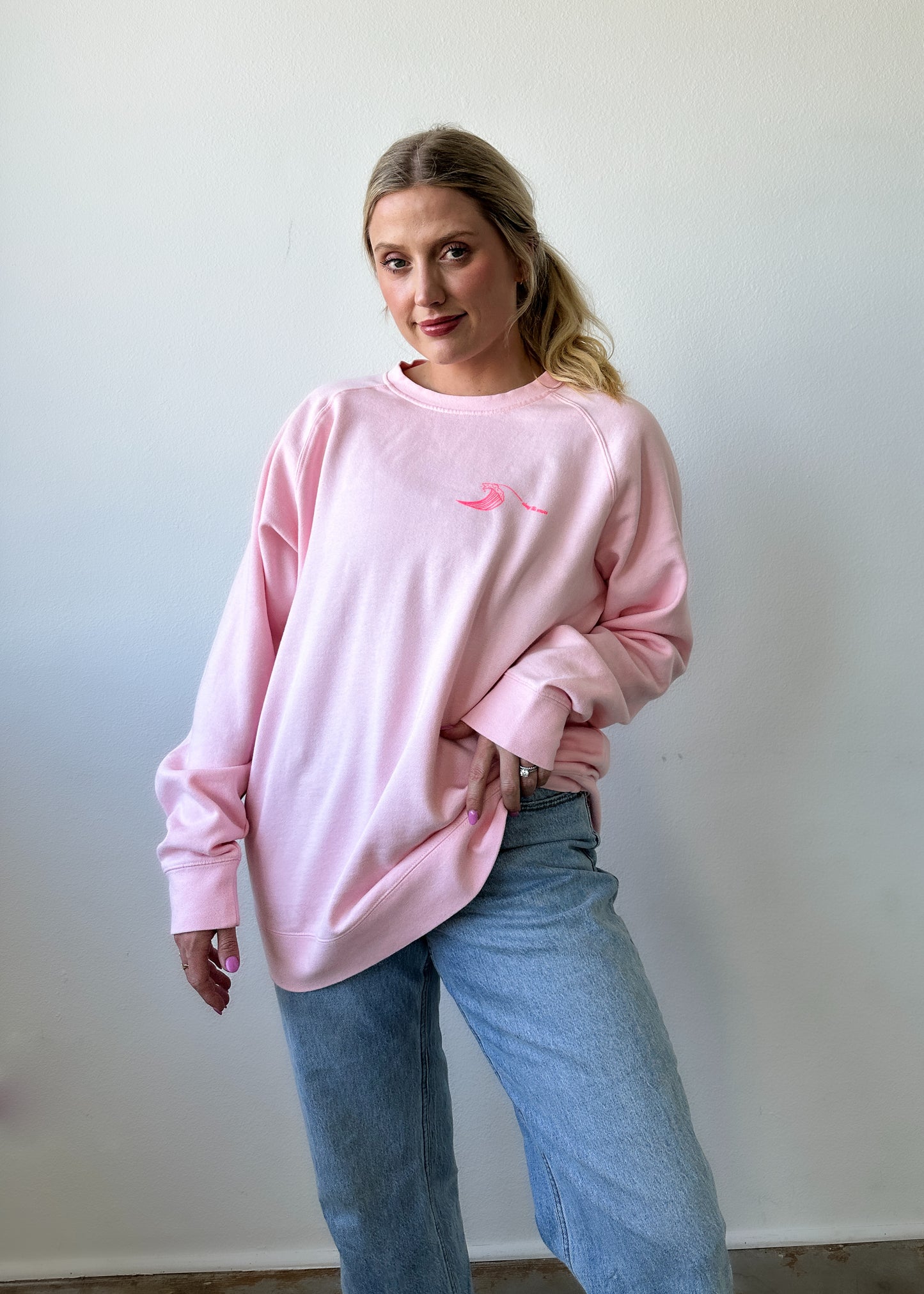 Along the Waves Studio Crewneck - Cotton Candy