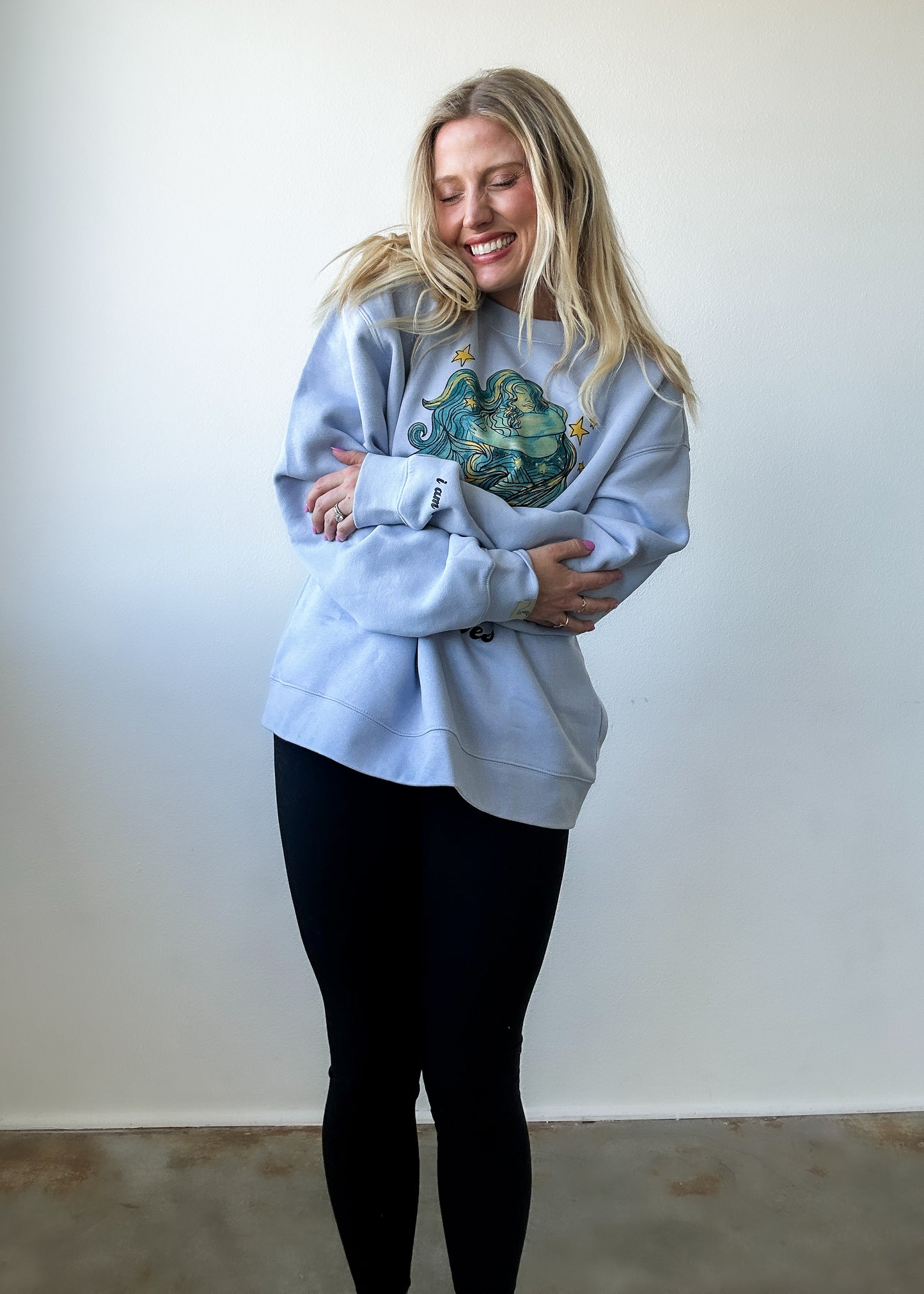 Overstimulated/Safe Lounge Crewneck - Light Blue