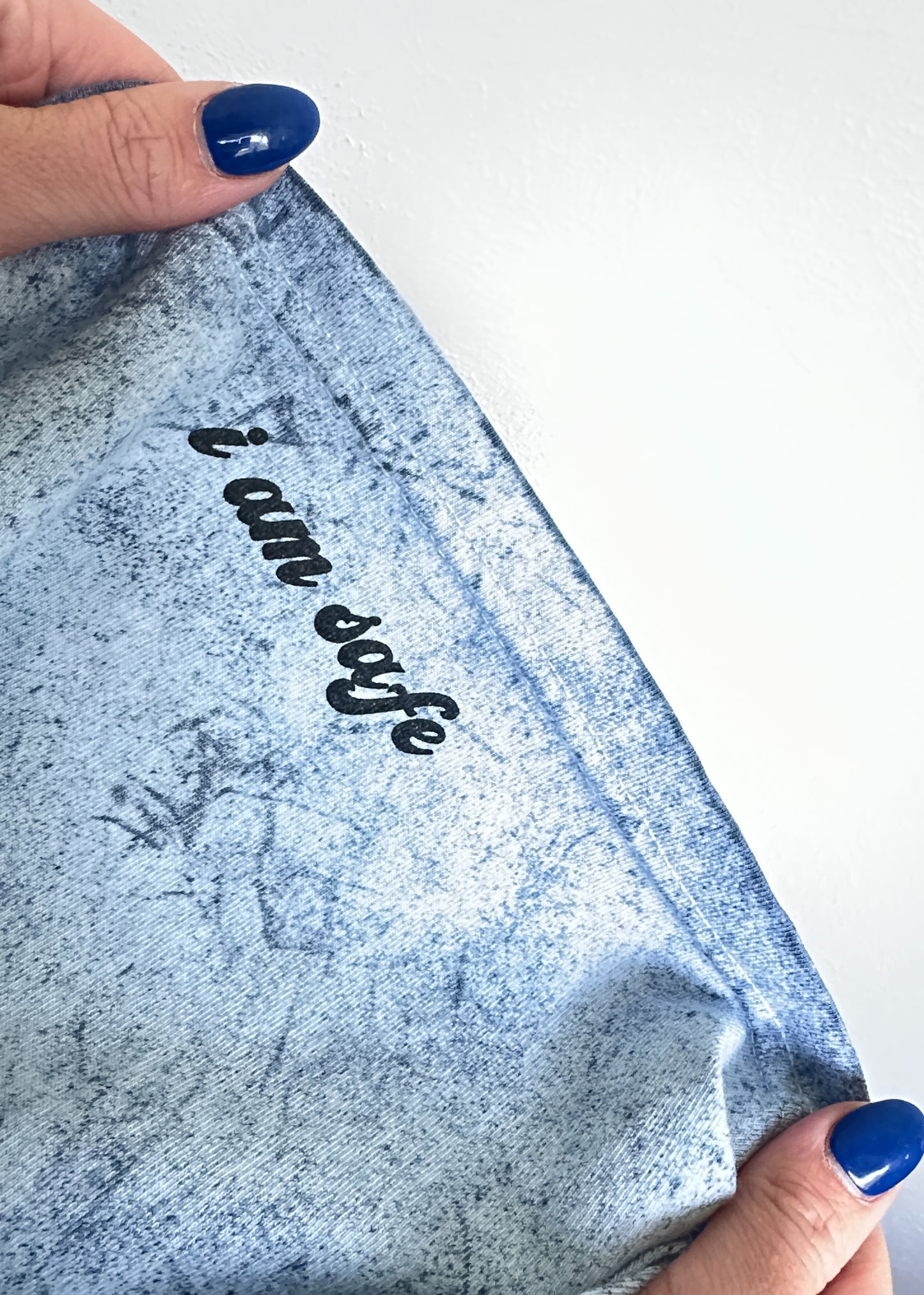 Overstimulate/I am Safe Tee - Ocean