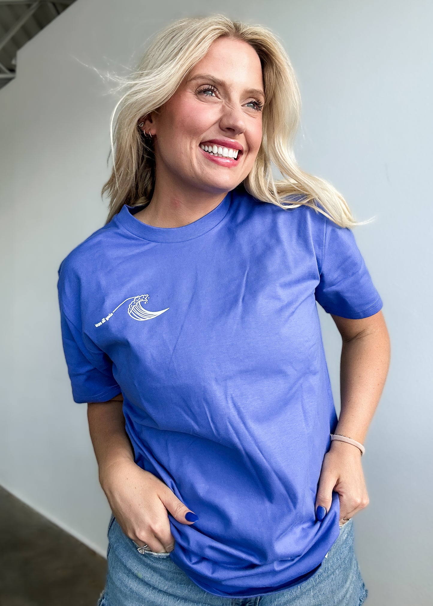 Along the Waves Heavyweight Tee - Periwinkle
