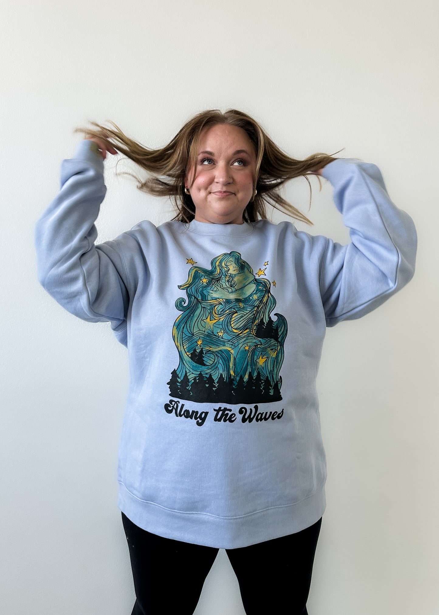 Overstimulated/Safe Lounge Crewneck - Light Blue