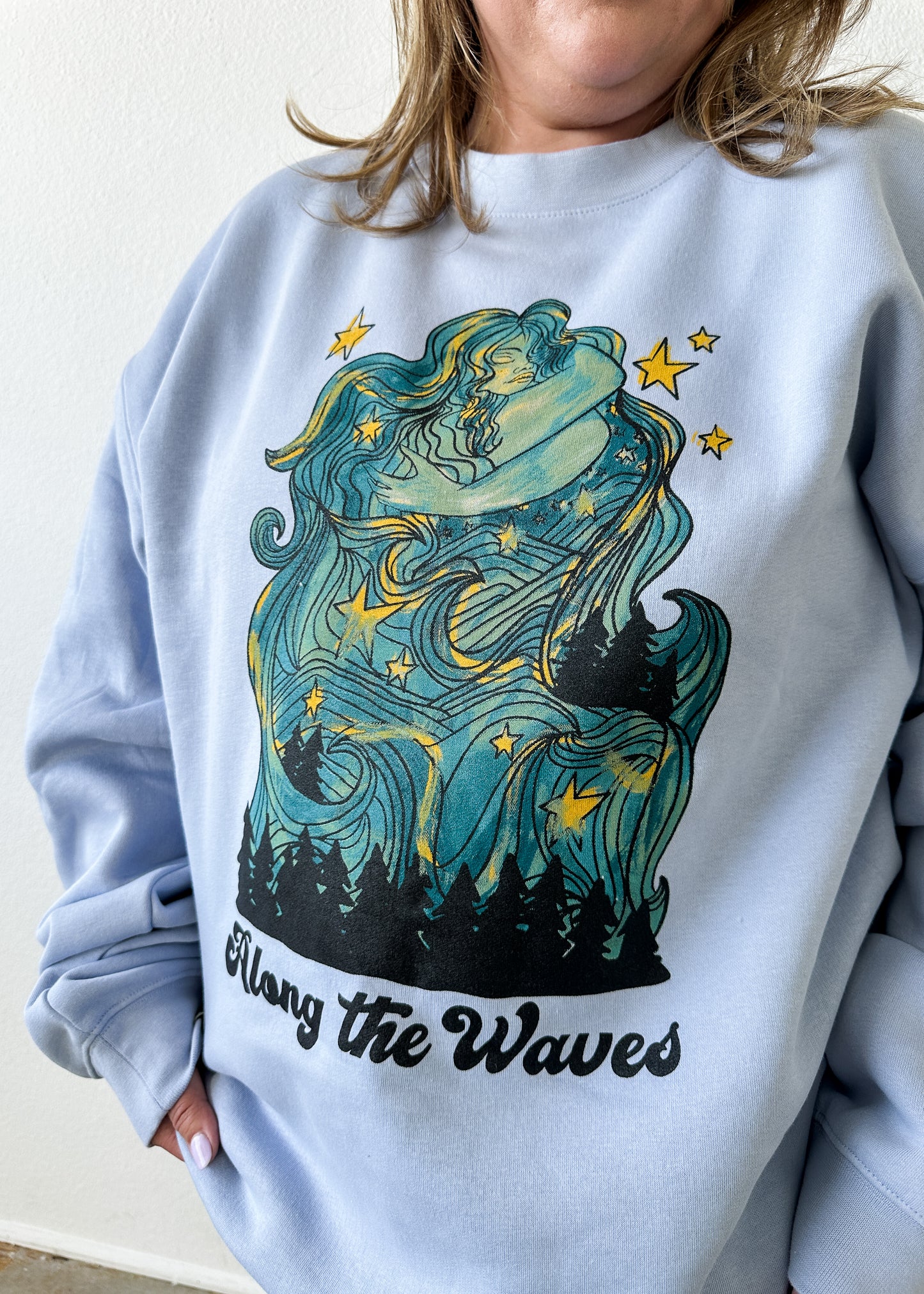 Overstimulated/Safe Lounge Crewneck - Light Blue