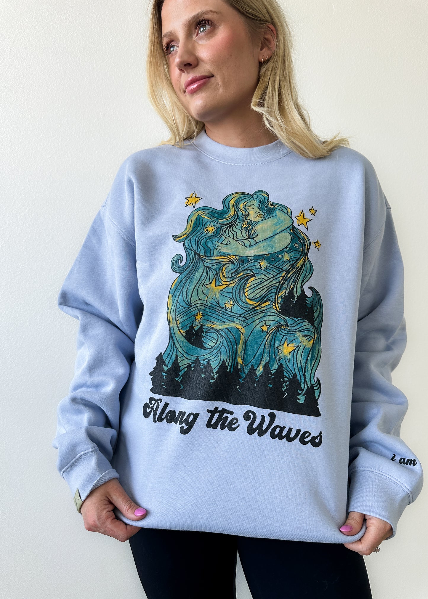 Overstimulated/Safe Lounge Crewneck - Light Blue