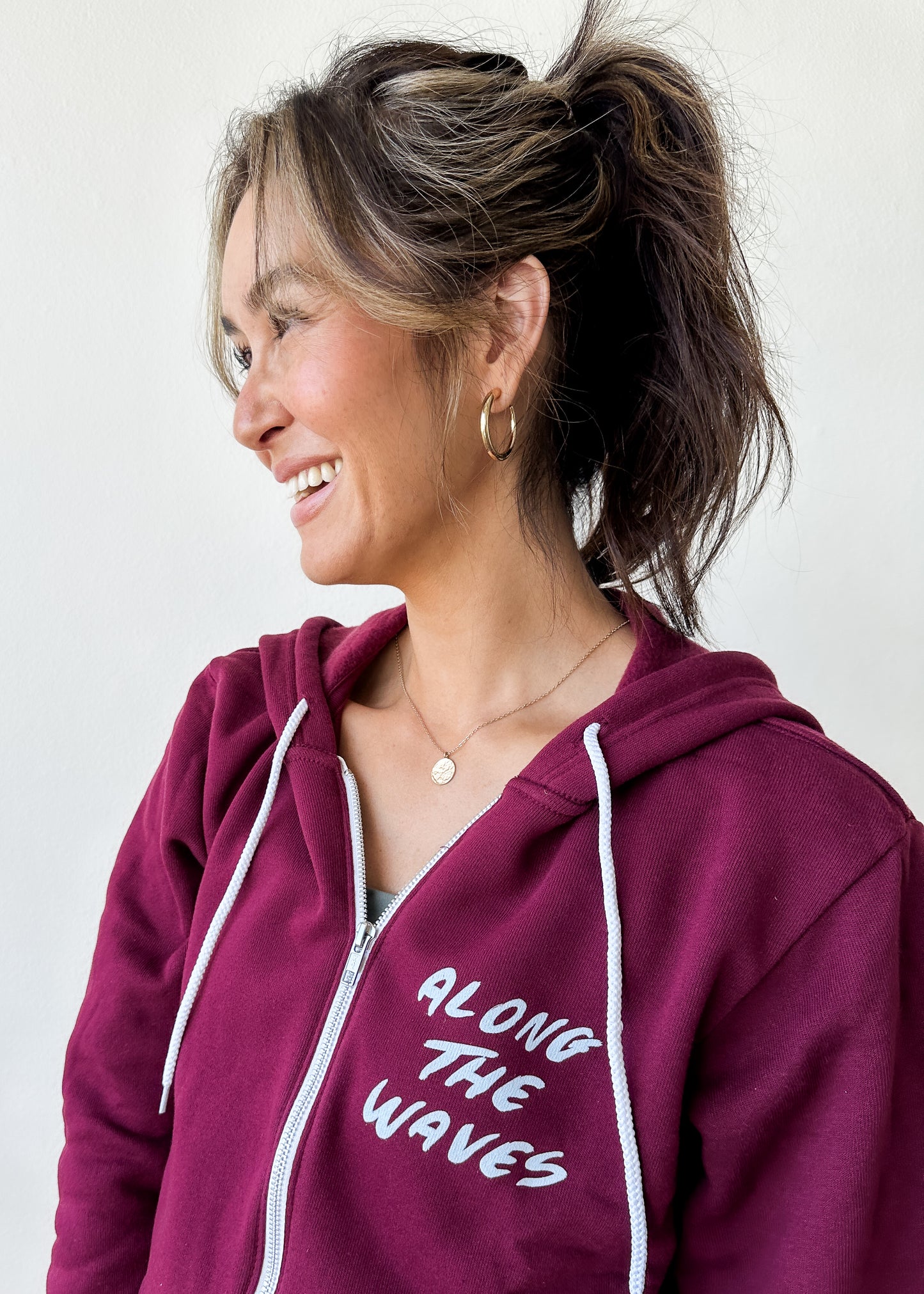 Full Zip Sweatshirt - Maroon