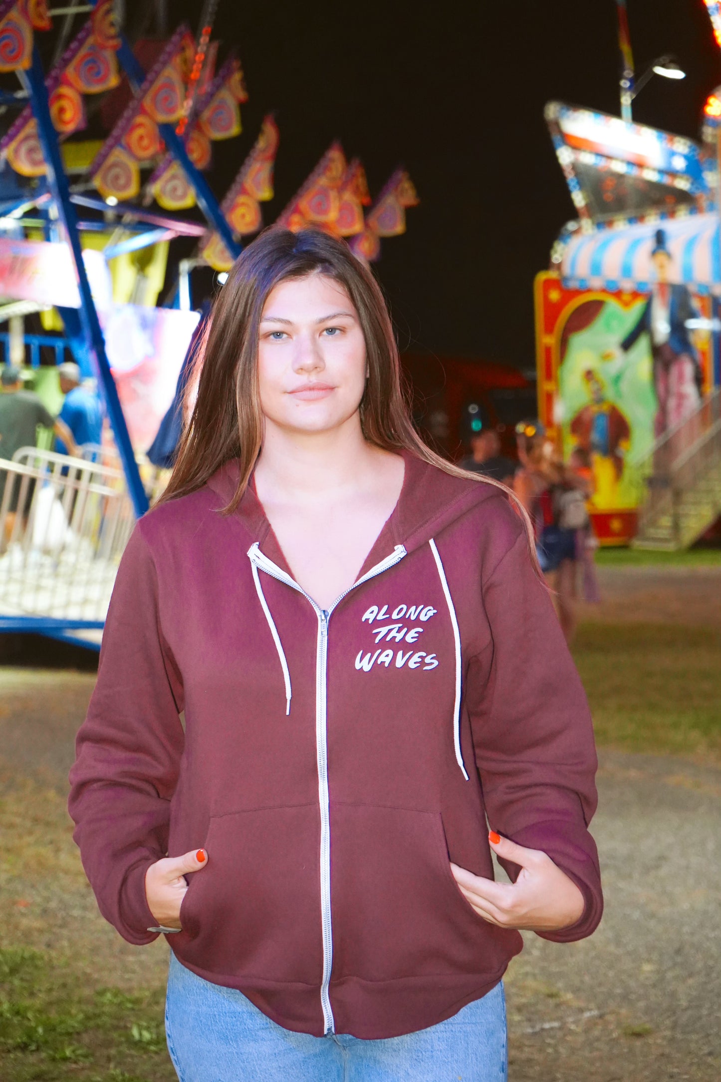 Full Zip Sweatshirt - Maroon