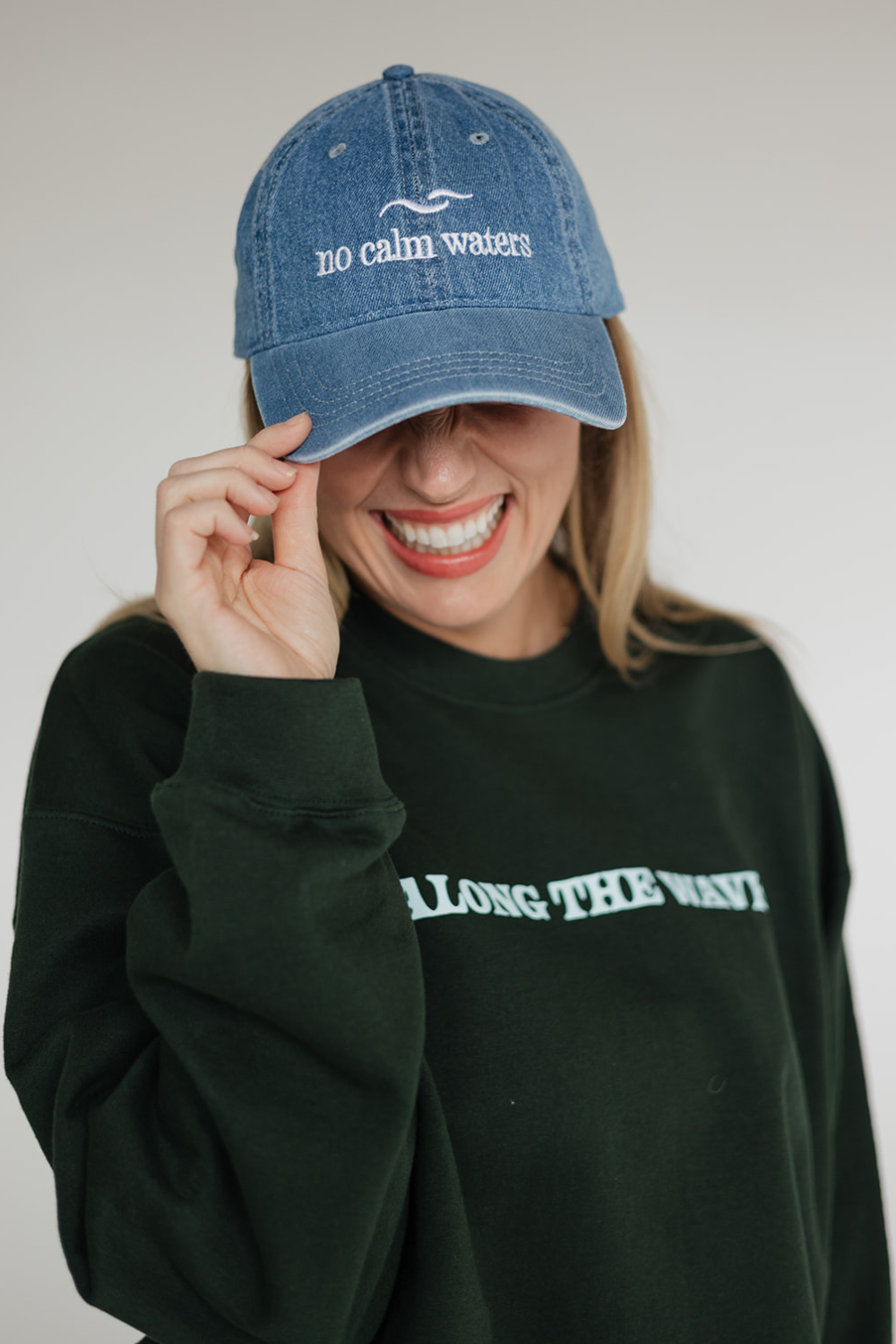 No Calm Waters Denim Dad Hat 🌊🧢