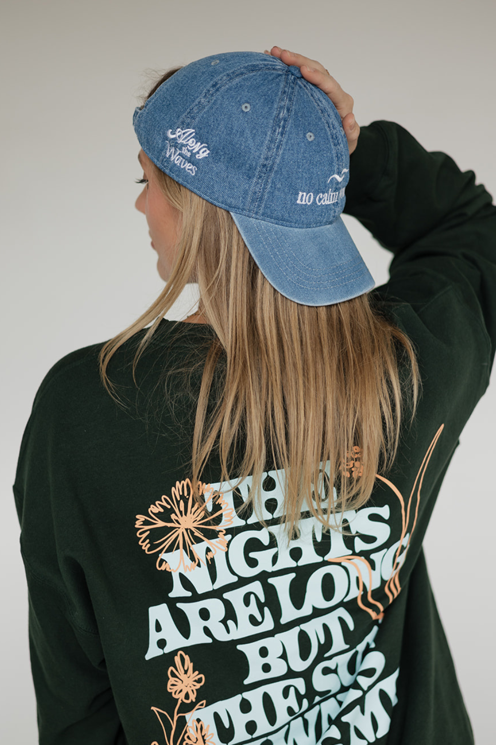 No Calm Waters Denim Dad Hat 🌊🧢