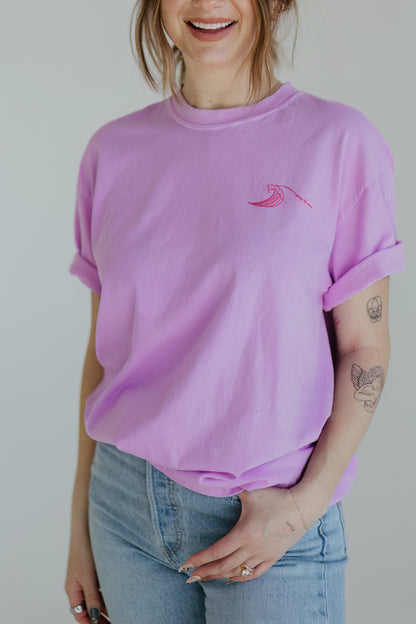 Along the Waves Heavyweight Tee - Cotton Candy