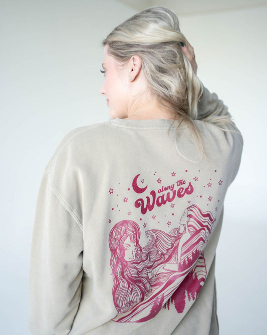 Along the Waves Crewneck - Sand