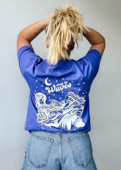 Along the Waves Heavyweight Tee - Periwinkle