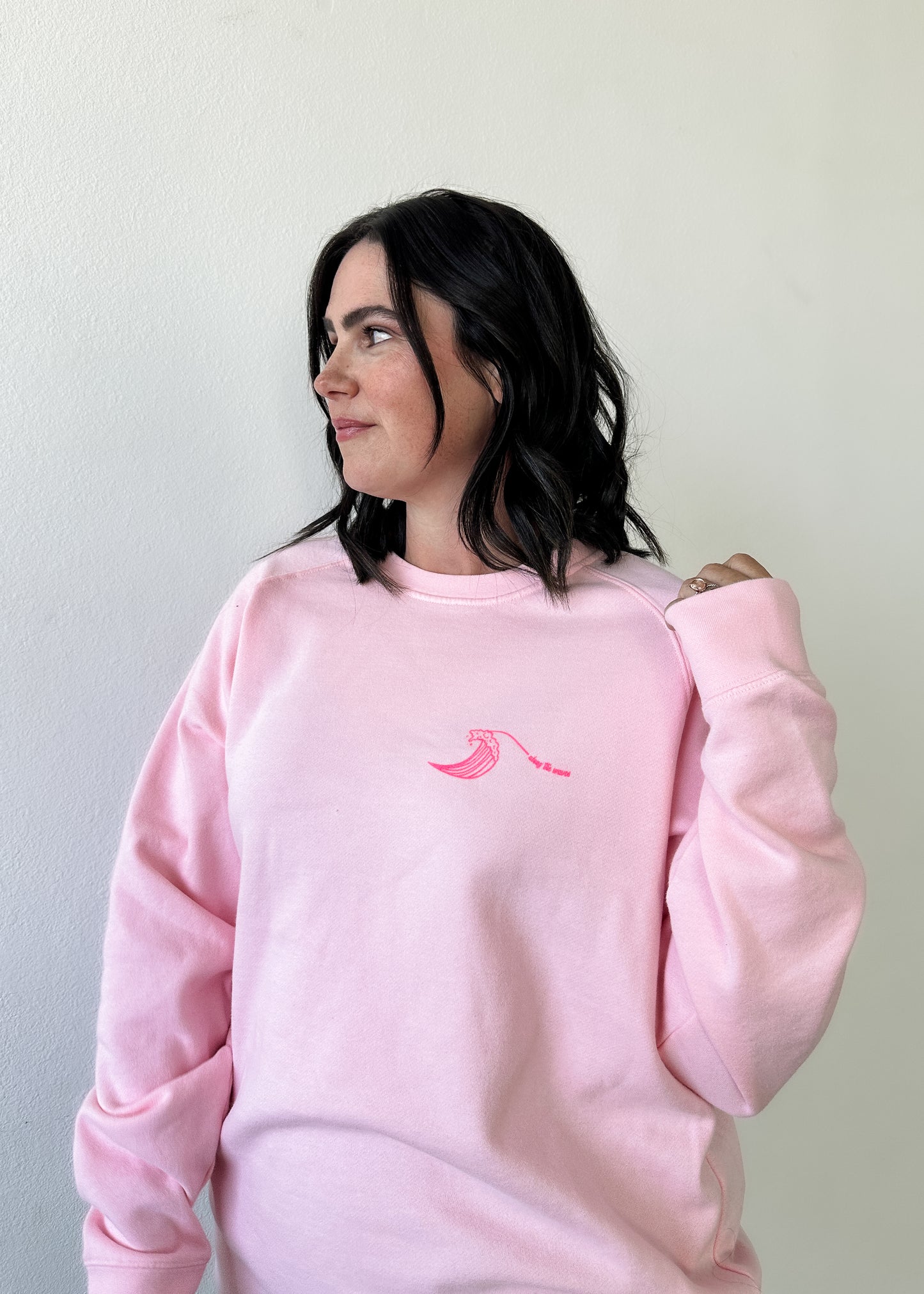 Along the Waves Studio Crewneck - Cotton Candy