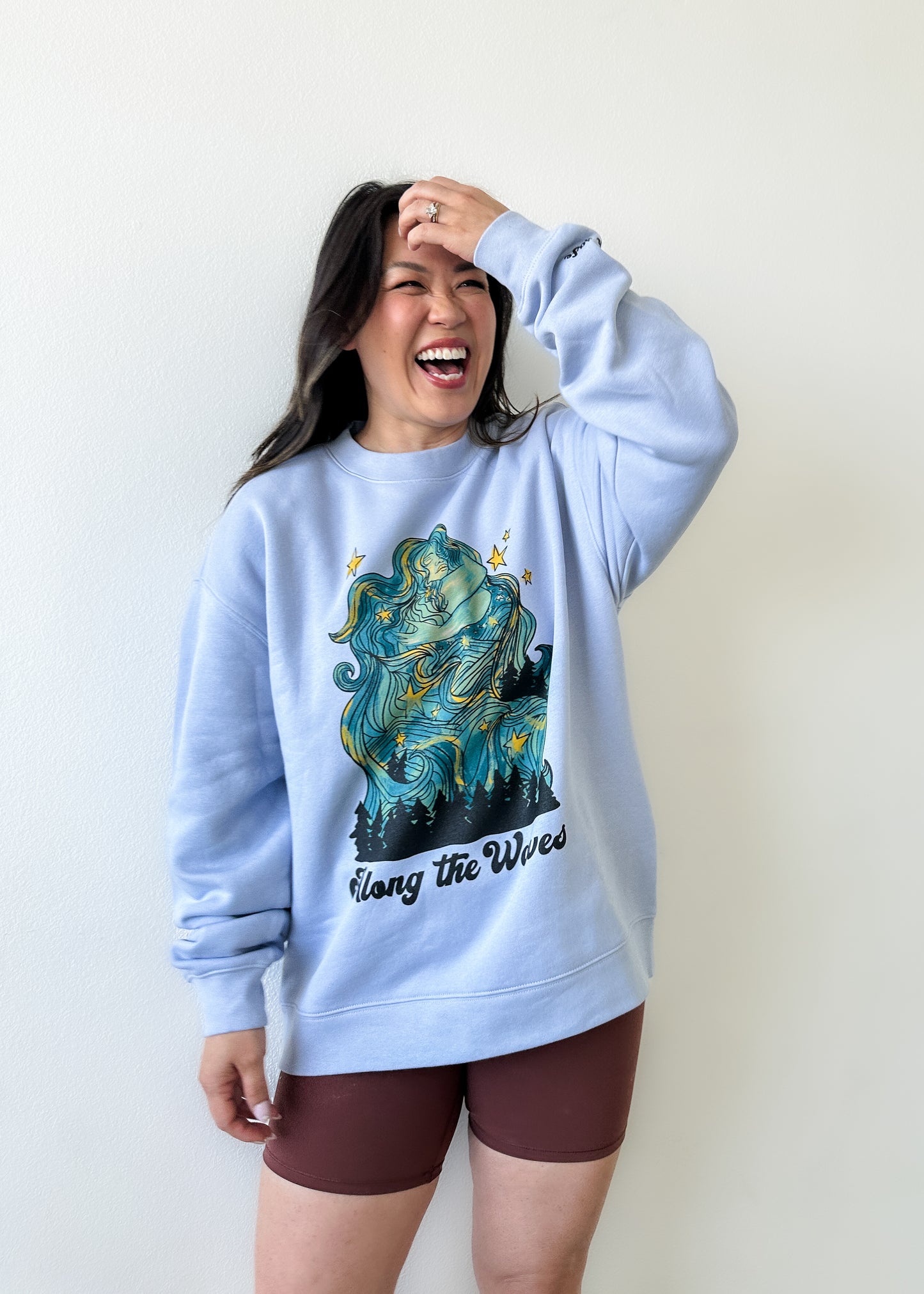 Overstimulated/Safe Lounge Crewneck - Light Blue