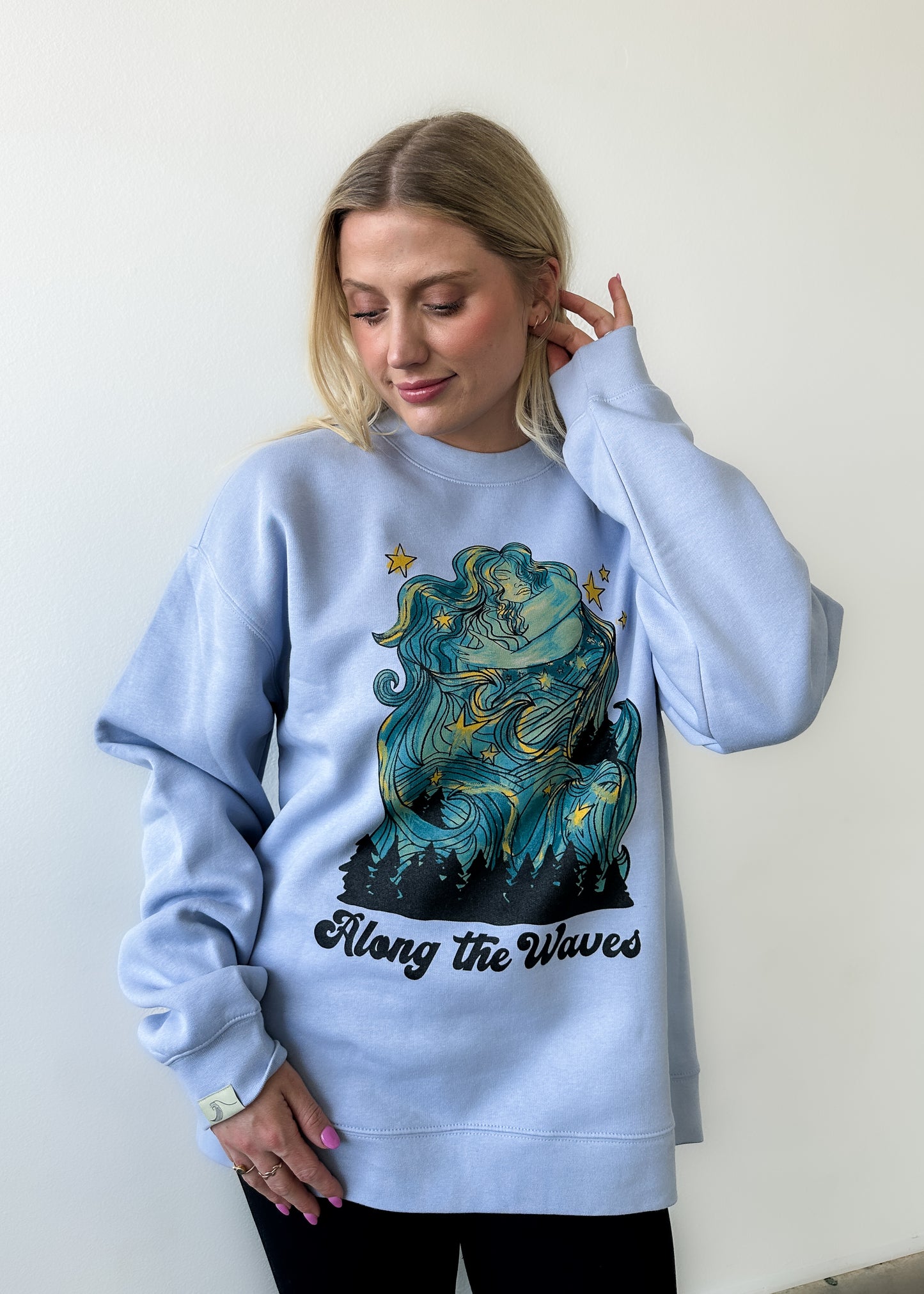 Overstimulated/Safe Lounge Crewneck - Light Blue