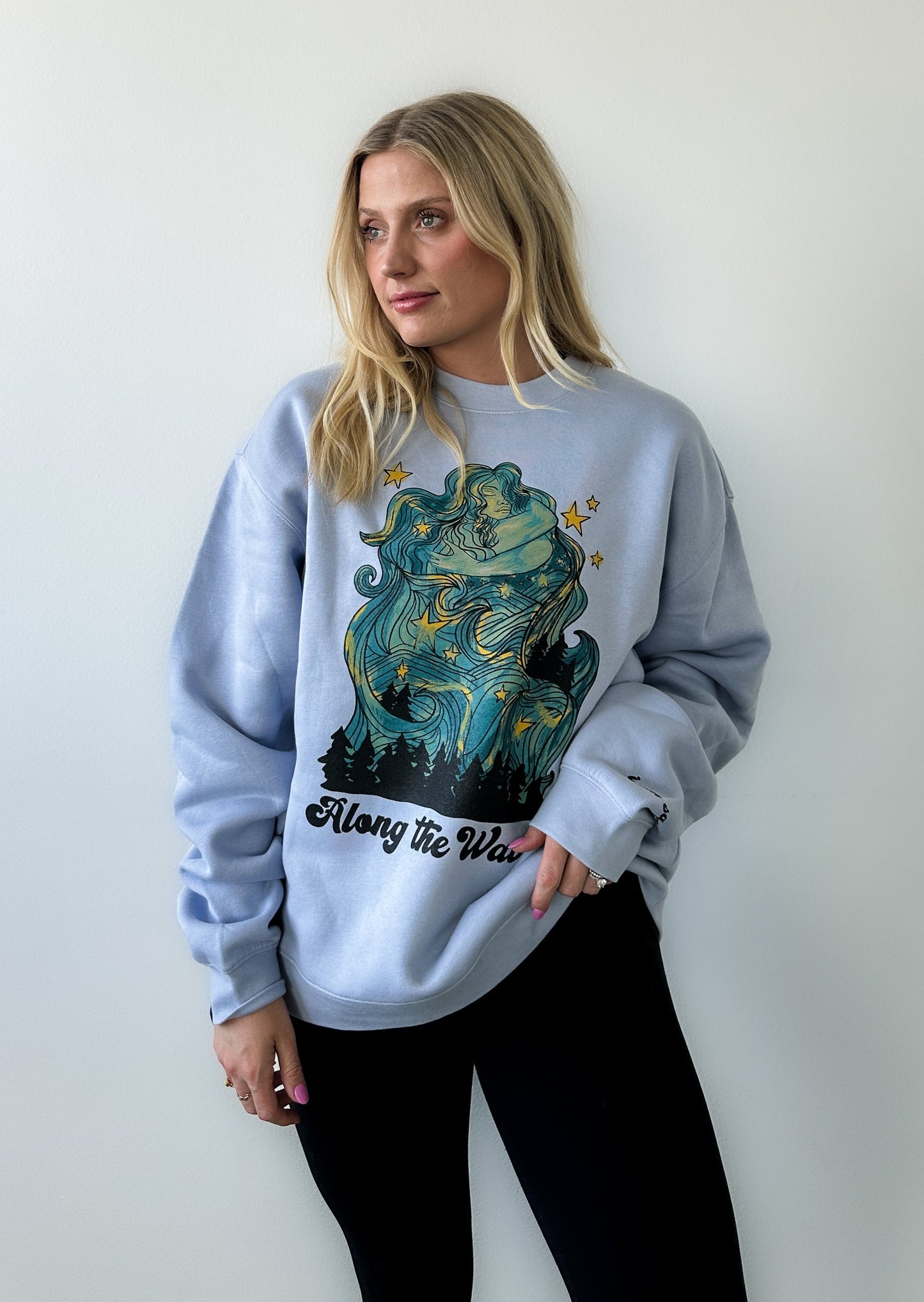 Overstimulated/Safe Lounge Crewneck - Light Blue