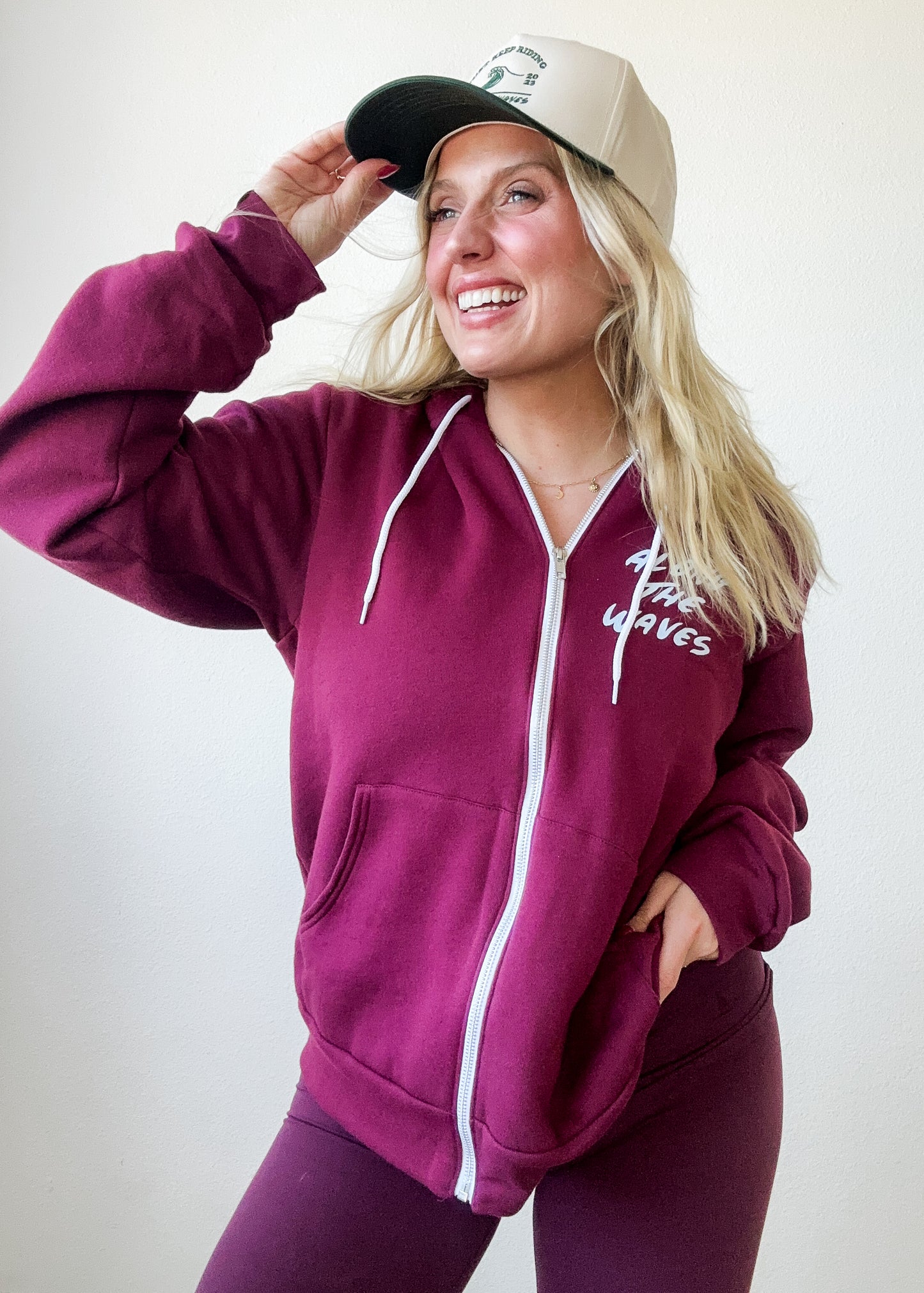 Full Zip Sweatshirt - Maroon