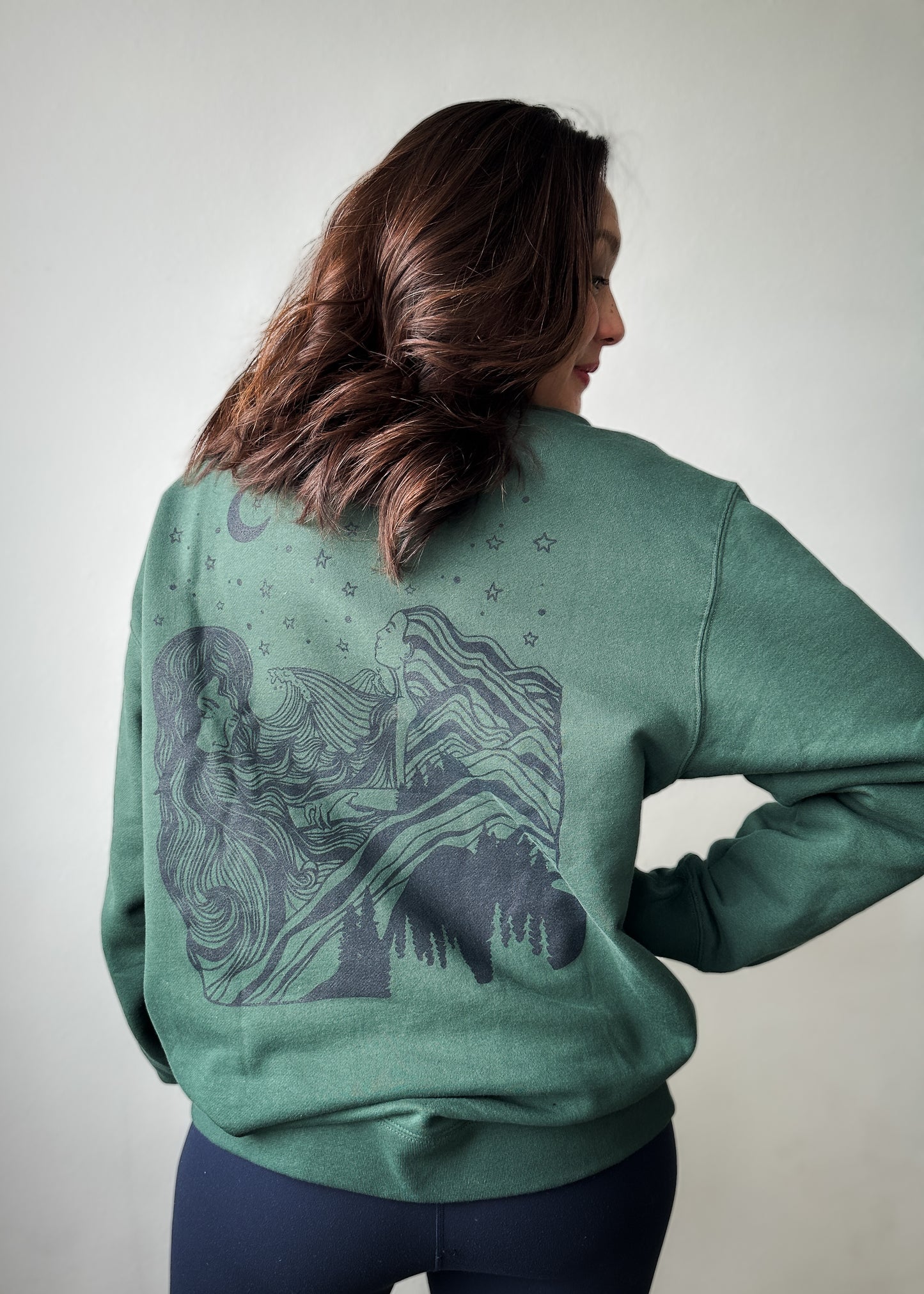 Along the Waves Forest Green Quarter Zip